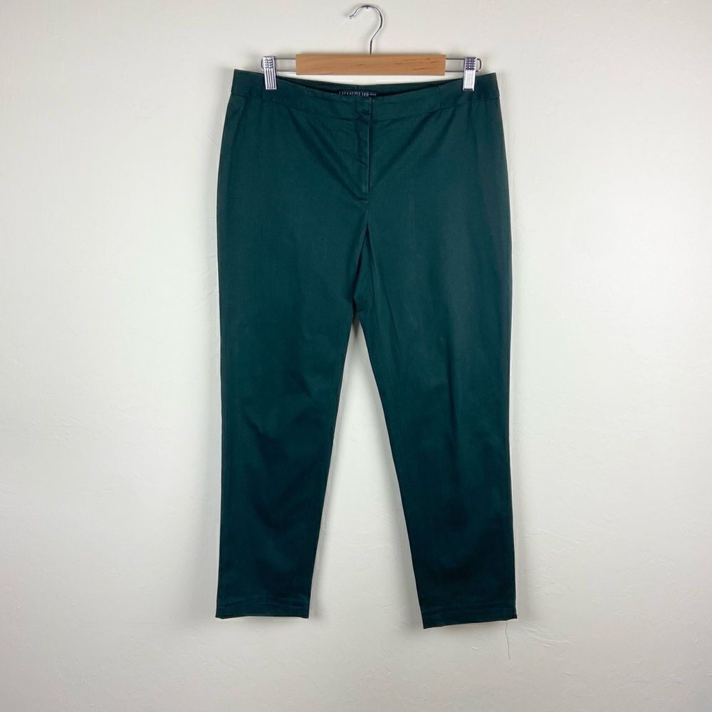 Lafayette 148 Straight Leg Trousers - Emerald Green